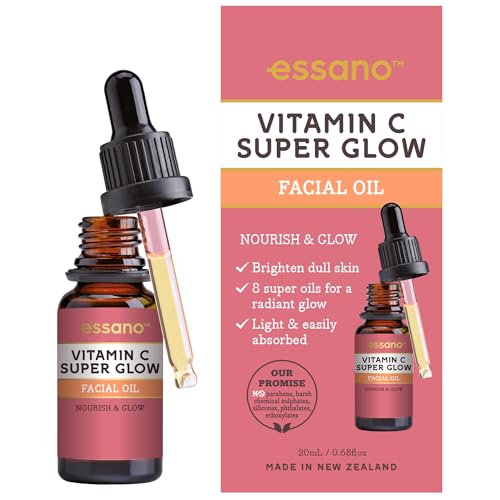 Essano Vitamin C Face Oil with Turmeric & Jojoba Oil, Facial Oil for Radiant, Glowing Skin, Supports Even Skin Tone and Appearance of Dark Spots, Easily Absorbed & Lightweight, Cruelty Free, 20ml