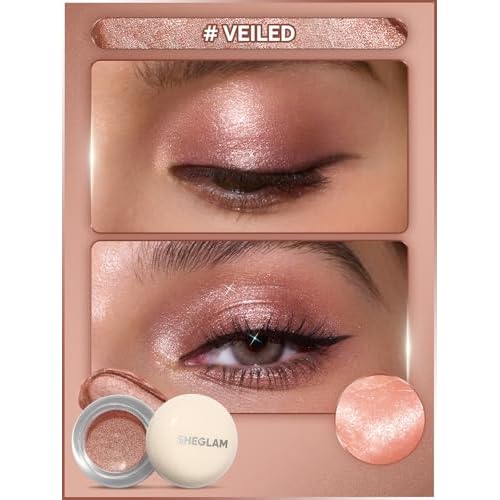 SHEGLAM Starstruck Cream Eyeshadow Pot High Pigment Long-lasting Shimmer Single Eyeshadow-Veiled