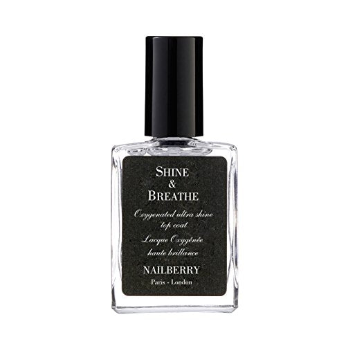 Nailberry Shine & Breathe Oxygenated Top Coat | High Gloss Nail Polish Top Coat | Boosts the Vibrancy, Shine & Staying Power of Nail Polish | Vegan | Certified Halal and Cruelty Free | 12-Free | 15 ml