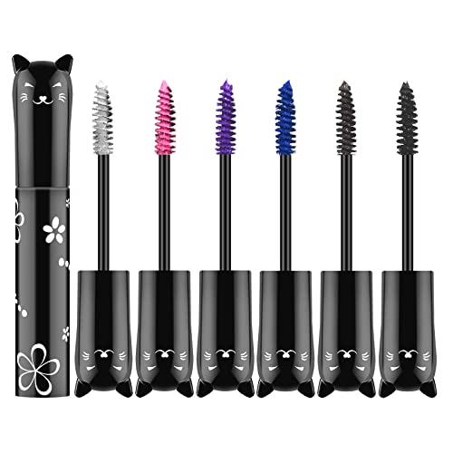 Ownest 6 Colors Mascara Set, Rainbow Colorful Mascara for Thicking Charming Lashes-looking, Waterproof Lasting, Neon Color Eyelashes Makeup Set