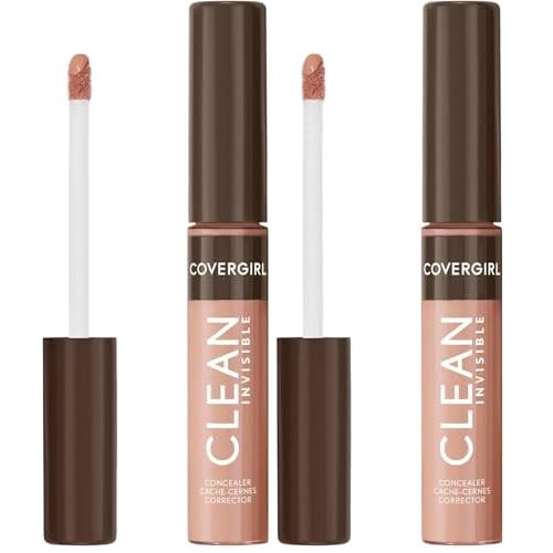 Covergirl Clean Invisible Concealer, Lightweight, Hydrating, Vegan Formula, Natural Beige 140, 0.23oz (Pack of 2)
