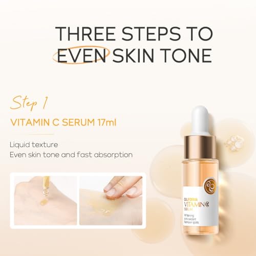 Skincare Set Gifts for Teenagers Girls, Vitamin C Skin Care Set Travel Size Skin Care Set Hydrating Skin Reduce Wrinkles Includes Face Serum,Eye Cream,Face Cream Smoothing Fine Lines£¨3PCS£©