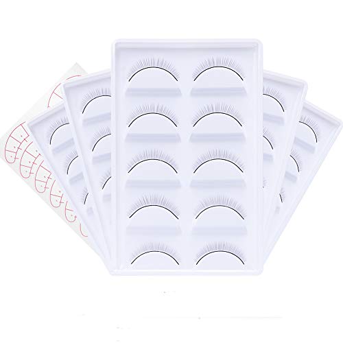 25 Pairs Practice Lashes for Training Eyelash Extension Supplies Training Lashes Strip Eye Lashes Extension Kit for Beginner by FADLASH (5Packs)
