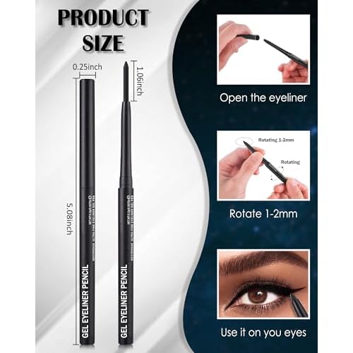 Burgundy Matte Gel Eyeliner Pencil Waterproof, Metallic Retractable Cream Smooth Eye Liner Pencils, Long Lasting Waterline Hypoallergenic Precision Eyeliner Pencil, Smudge-Proof Makeup for Women-07
