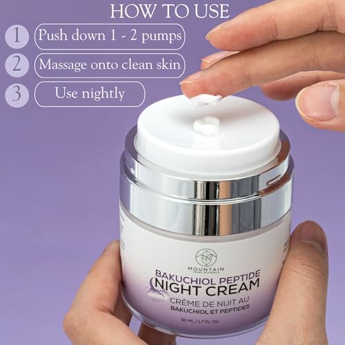 Bakuchiol Peptide Night Cream ? Retinol Alternative with Peptides, Ceramides & Niacinamide ? Fragrance-Free, Pregnancy-Friendly, Airless Pump Moisturizer (50 mL / 1.7 fl oz)