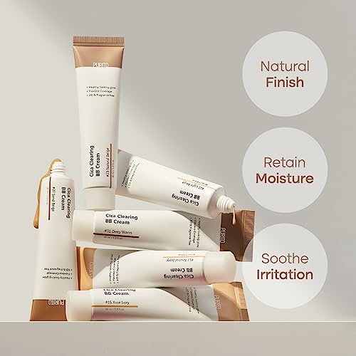 PURITO Cica Clearing BB Cream #21 Light Beige 1 fl.oz / 30ml, Vegan bb cream, tinted