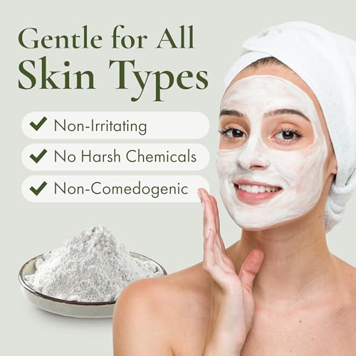 HalalEveryday White Kaolin Clay Powder | 2 pound | Cosmetic Grade | 100% Natural | DIY Facial Mask for Spa | Cleans & Detoxifies Skin | Evens out Skin Tone | Soap Making & Bath Bombs
