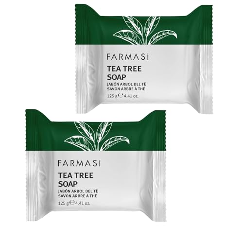 FARMASi 2 PACK Tea Tree Soap, Blemish Prone and Oily Skin Cleansing Bar for Face and Body, Clarifying Daily Cleanse, 4.41 oz Each