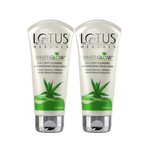White-Glow Deep Cleansing Facial Foam Face Wash, 3 in 1 Formula, Dark Spot Control, For All Skin Types, 100g, Pack of 2