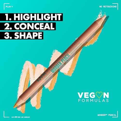 NYX PROFESSIONAL MAKEUP Wonder Pencil, Multi-Use Micro Highlighter & Concealer Stick - Warm Deep (Pack of 2)