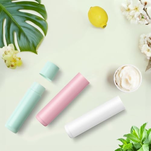 Lip Balm Tubes Kit with Tray and Scraper - 50 Pack 5.5ml (3/16 Oz) BPA-Free Chapstick Containers, Leak-Free Empty Lipstick Tubes for DIY Lip Balm Filling Making Kits (Clear, 50-Pack)