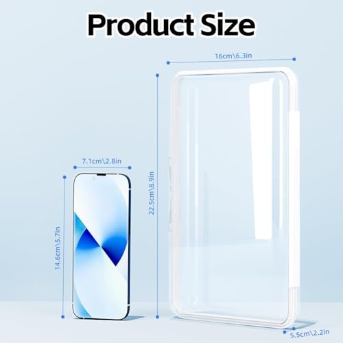 3Pcs Clear Hard Shell Zipper Case -Pouch Bag Plastic Storage Packing Cube Transparent Sided Organizer Lightweight Foldable Container Box for Travel, Pencil, Cosmetics, Toiletry, Toy(MMM)