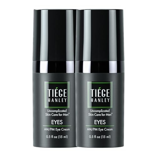Tiege Hanley Eye Cream for Men, Morning and Night Under Eye Cream With Hyaluronic Acid and Vitamin B3, Helps Reduce the Look of Dark Circles and Puffiness, Anti Aging Men¡¯s Skin Care, 0.5 Oz, 2 Pack