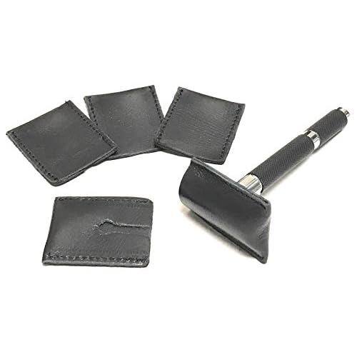 G.B.S Leather Double Edge Safety Razor Head Protective Sheath, Travel Cover, Pack of 5