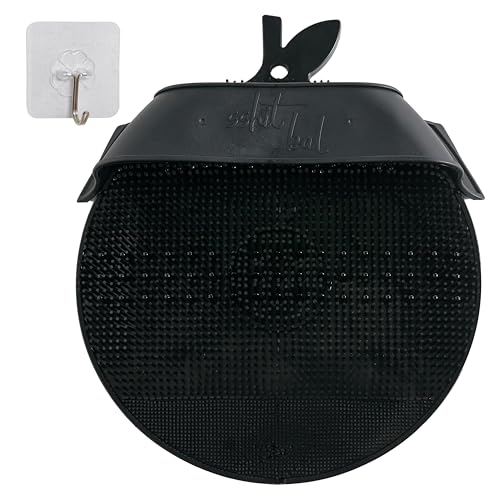 Larger Foot Scrubber - Foot Cleaner&Massager with Non-Slip Suction Cups for Use in The Shower Black (Black)