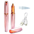 2 Pack USB Rechargeable Portable Electric Eyebrow Trimmer Pen for Women,Painless Precision Eyebrow Hair Remover, Safe Eyebrow Shaver Razor Tool for face Leg Lip Armpit Hand(Rose Gold)