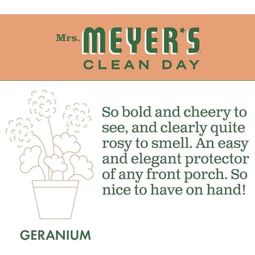 MRS. MEYER'S CLEAN DAY Hand Soap, Geranium, Made with Essential Oils, 12.5 oz- Pack of 2