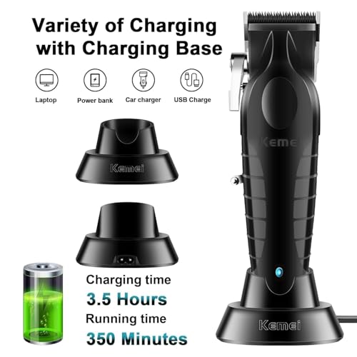 KEMEI Hair Clipper and Trimmer Set Professional Cordless Hair Clipper for Men Electric Beard Trimmers Barber Hair Cuttings Kit, T Blade Trimmers for Men, KM-2296£¬KM-2299