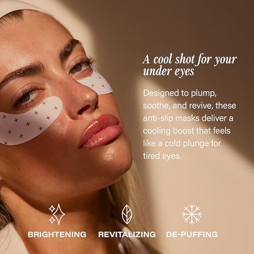 + Lux Unfiltered Cooling Under Eye Patches - Anti-Slip Caffeine Infused Korean Eye Mask - Reduces Puffiness, Brightens, & Hydrates Skin - Fragrance Free, Vegan, & Cruelty Free - 10 Count (Pack of 2)