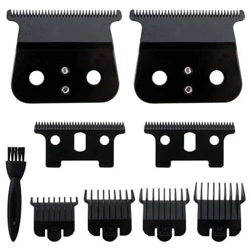 Durable Replacement 2PCs T Blade Fit for Andis T Outliner Trimmer Andis GTX Trimmer, Blade Fit for Andis #04710 and Andis #04521 (Black)