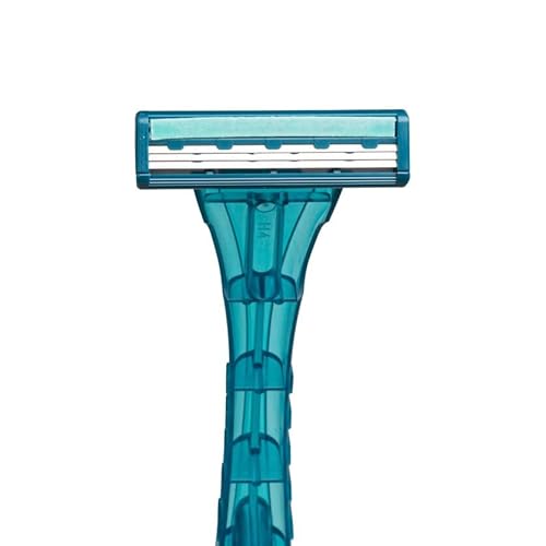 DawnMist Triple Play Razors ? Triple Blade with Lubricating Strip, Single Edge, Teal, 2 Pack (20 Count)