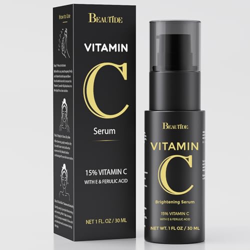 Vitamin C Serum 15% ? Brightening & Anti-Aging Serum with Vitamin E, Ferulic Acid & Hyaluronic Acid for Radiant Skin, 1 Fl Oz