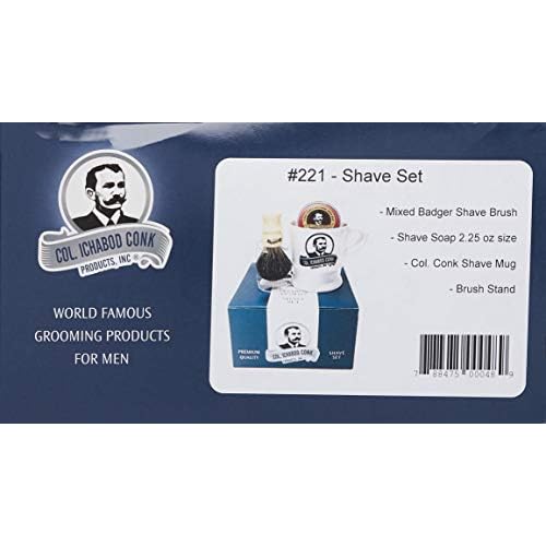 Colonel Conk Model 221 Mug, Mixed Badger Brush and Soap