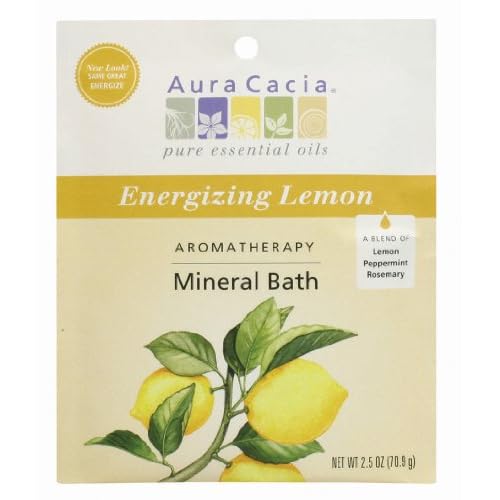 Aura Cacia Energizing Lemon Mineral Bath Packet, 2.5 Ounce Packet