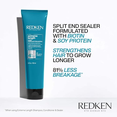 Redken Extreme Length Biotin Leave-In Conditioner For Longer Hair ? Promotes Healthy Hair Growth, Strengthens Damaged Hair, Seals Split Ends, Infused With Biotin ?