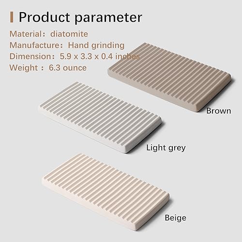 Diatomite Razor Holder for Shower,Water Absorption Fast Drying Natural Diatomite Tray for Razor Soap Shaving Cream Foam Bottle Face Wash (Light grey)