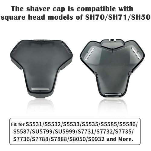 Shaver Guard Square Head & Cleaning Brush for Series 7000, 5000, S5531, S5532, S5533, S5579, S5588, S5880, S6600 Razors