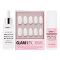 Glamnetic Press-On Nails - Angel | Super Strong Brush On Glue & Press-On Nail Remover | Opaque White Short Almond Nails, Reusable | 12 Sizes - 24 Nail Kit