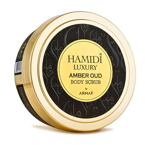 Hamidi Luxury Amber Oud Body Scrub For Women 250ML (8.4 OZ) Exfoliating Body Scrub For Soft And Smooth Skin, Made With Naturally Derived Ingredients For Gentle, Effective And Radiant Skin Care