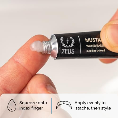 ZEUS Mustache Styling Wax for Men, Water-Based Formula with Mega Hold for a Refined, Long-Lasting Look (Made in Germany) 1.02 Fl. Oz.