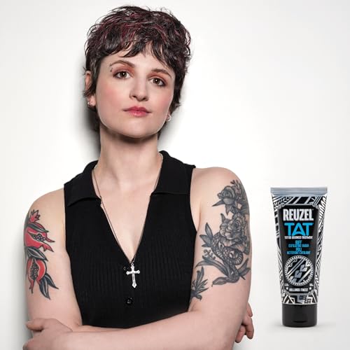 REUZEL Buff Exfoliating Wash, Gentle Tattoo Cleanser Scrub, Brightens, Smooths, Reveals Definition and Color, Non-Damaging, Vegan Formula, 3.38 oz
