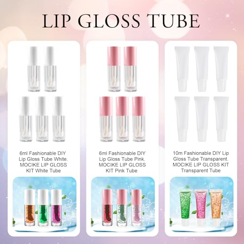 MOCIKE DIY Lip Gloss Making kit for Adult Gifts - 37 PCS DIY Lip Gloss kit Make Your Own Lip Gloss