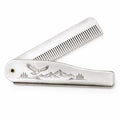 IN SELECT 304 Stainless Steel Folding Bread Comb for Men, Metal Pocket Comb, Static-Reducing Design, Travel Grooming Tool for Hair & Beard, Laser Engraved EDC Gift (Mountain & Eagle)