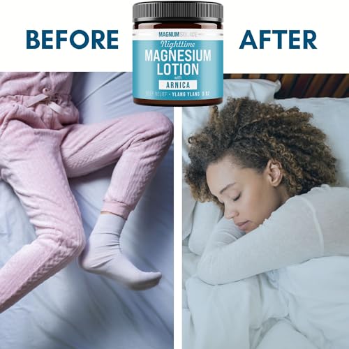 Magnum Solace Nighttime Magnesium Lotion with Arnica ? Soothing Relief & Relaxation, Highly Concentrated Magnesium for Muscles & Joints ? Apply to Legs or Feet Before Bed ? Skin-Friendly