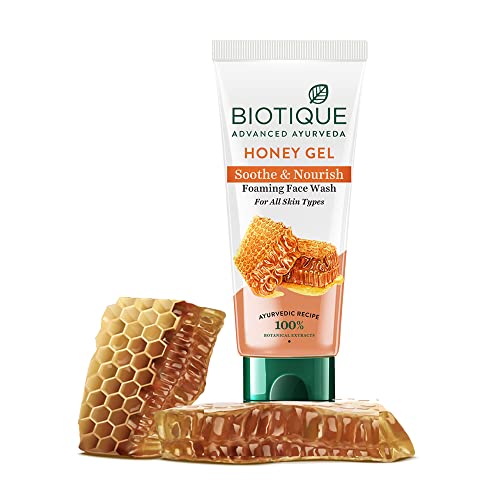Biotique Bio Honey Gel Hydrating Face Wash For All Skin Types, 100 Ml 3.38 fl. Oz. I Enriched with Honey Powerful Cleanser, Boosts Skin Tone