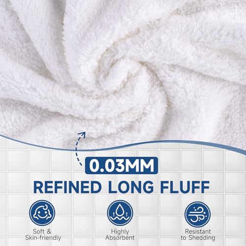 Coral Velvet Washcloths Bulk -100 Pack, Highly Absorbent and Soft White Face Towels, Multi-Purpose Washcloths and Hand Towels for Bathroom, Hotel, Spa and Gym, 12 x 12 inches