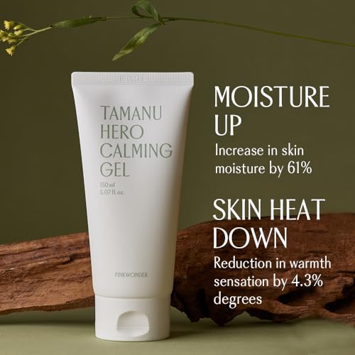 PINKWONDER Tamanu Hero Calming Gel 5.07oz (150ml) | Organic Tamanu Gel, Cooling, Soothing Instant Relief for Skin & Sunburn, Sunburn Relief, Alcohol Free, Gel cream, Korean Skincare