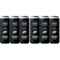 NIVEA MEN Deep Clean Rock Salts Body Wash with Scrub Particles and Natural Rock Salt,Exfoliating Body Wash for Men,Cleanses Without Drying Skin,16.9 Fl Oz Bottle,(Pack of 6)