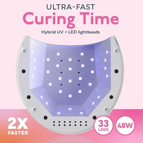 SUNUV SUN2C UV Light for Nails, UV Light Gloves Pink Compatible with All Gel Types