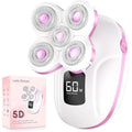 Electric Razors for Women Legs, Rechargeable Rotary Painless Shaver for Legs Bikini Facial Hair Removal, Body Wet/Dry Razor Water Resistant Grooming Kit, Cordless Womens Trimmer for Grooming, Pink