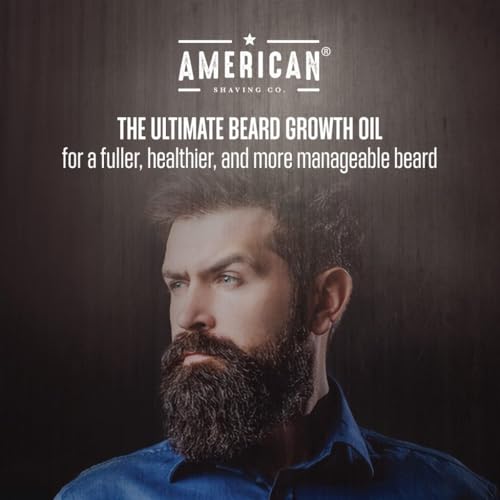 American Shaving Co. Grizz Organic Beard Oil for Men | 100% Pure Argan Oil & Conditioner | Non-Greasy Beard Softener for Thicker, Fuller Growth | Best Premium Grooming Product | USA Made