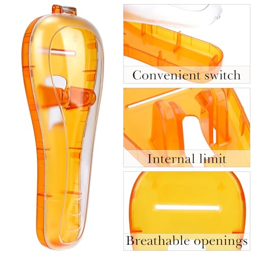 Linkidea 2 Pcs Portable Travel Razor Holder, Protective Razor Case Compatible with Fusion 5 ProGlide, Sensor 3, SkinGuard, Pace 6 Pro (Orange)