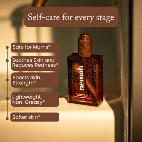 Nemah Belly Oil For Pregnant Women, Stretch Mark Oil, Quick Drying Non-Greasy With Jojoba Coconut Hemisqualane Blend, Pregnancy Stretch Mark Prevention, Pregnancy Essentials, Vegan, 3.4 Fl Oz