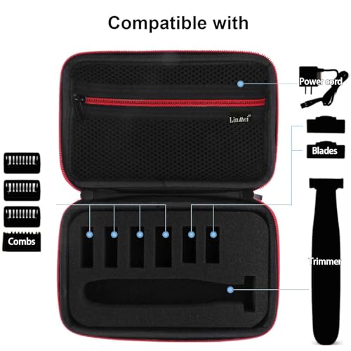 Travel Shaver Case Compatible with One Blade QP2724/90 QP2834/70 QP2630/72 Hybrid Electric Trimmer Hard Portable Storage Carrying Case for Shavers and Accessories