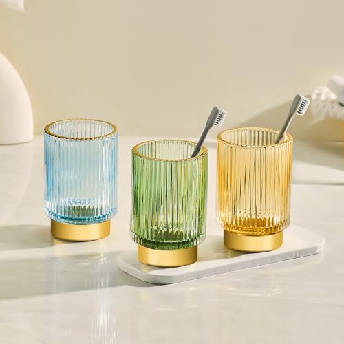 Makeup Brush Holder Organizer,Toothbrush Holders,Desk Pen Pencil Holder,Multifunctional Vintage Glass Brush Cup£¨S+L/White/A3-4-US£©