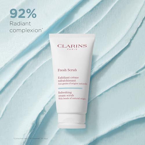 Clarins Fresh Scrub | Award-Winning | Refreshing, Cream-Gel Face Scrub With Natural Beads | Gently Exfoliates, Refreshes and Hydrates | Paraben-Free | SLS -Free | Mineral Oil Free | All Skin Types